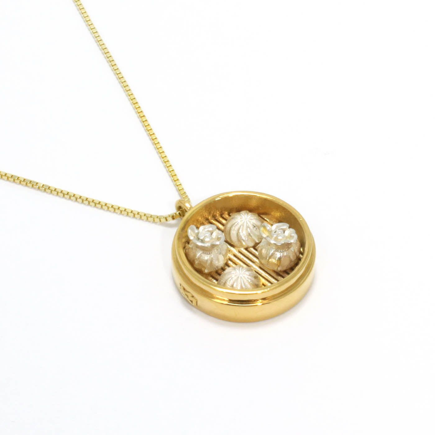 Dim Sum Necklace in Silver & Part 24ct Gold Plate
